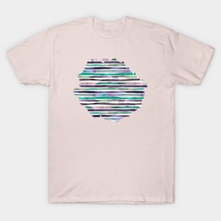 Watercolor stripes Purple green T-Shirt